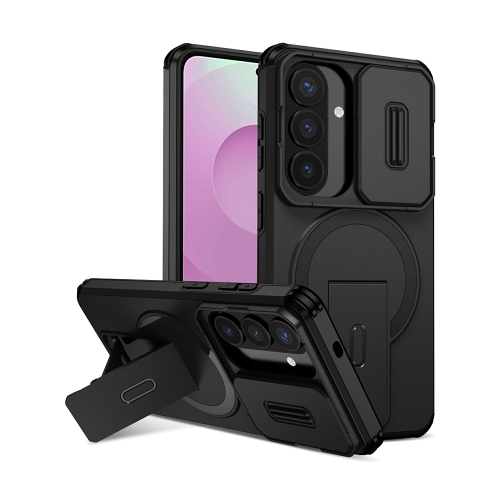 Калъф Magnetic Metal Kickstand Camera Slider за Samsung Galaxy S26 / S26 Pro, черен