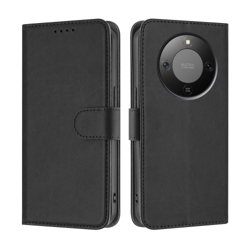 Калъф Тефтер Solid Color Cover with Wallet за Honor Magic8 Lite 5G / X9d 5G / X70 5G, Черен