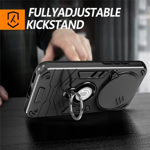 Удароустойчив калъф Camshield Kickstand за Honor X70 5G / X9d 5G / Magic8 Lite 5G, Черен