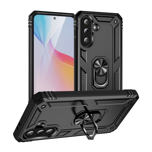 Удароустойчив гръб Ring Holder Kickstand за Samsung Galaxy A37 5G, Черен