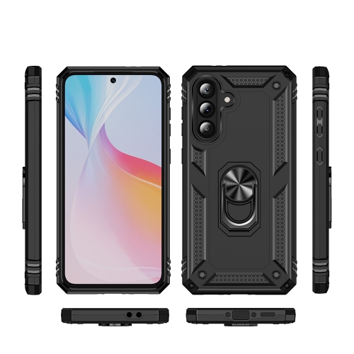Удароустойчив гръб Ring Holder Kickstand за Samsung Galaxy A37 5G, Черен