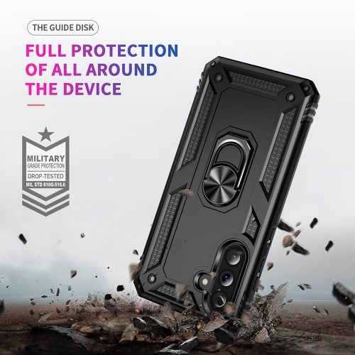 Удароустойчив гръб Ring Holder Kickstand за Samsung Galaxy A37 5G, Черен