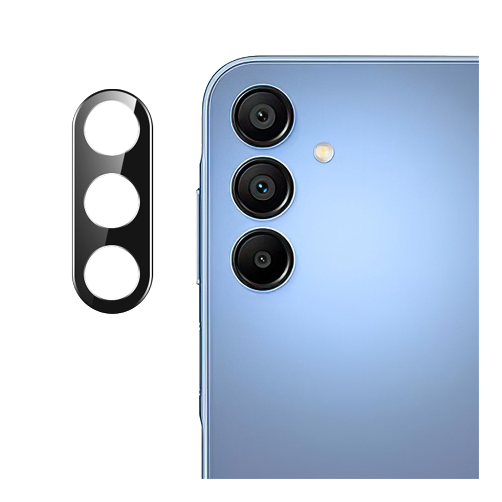 Стъклен Протектор за камера 5D за Samsung Galaxy A37 5G, Черен