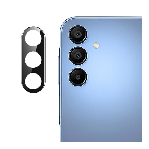Стъклен Протектор за камера 5D за Samsung Galaxy A37 5G, Черен