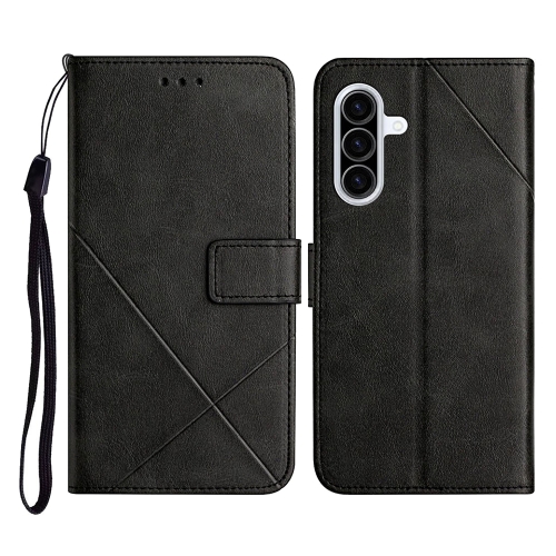 Калъф Тефтер Line Pattern Wallet за Samsung Galaxy A37 5G, Черен