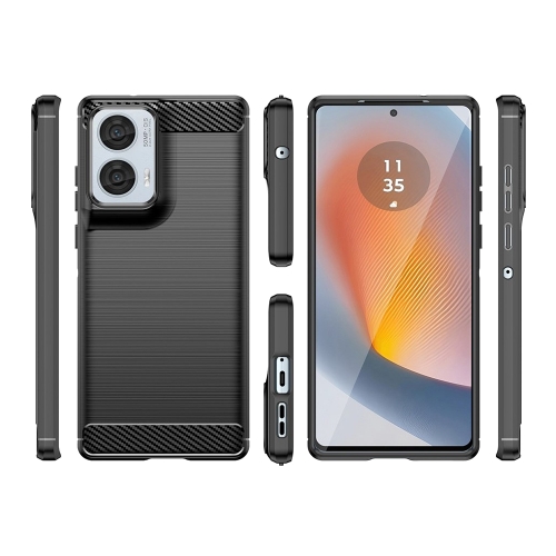 Силиконов Калъф Techsuit Carbon Fibre Brushed за Motorola Edge 50 Fusion 5G / Moto G85 5G / S50 Neo 5G, Черен