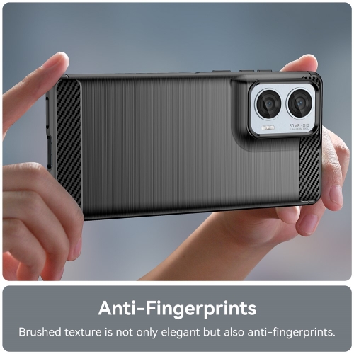 Силиконов Калъф Techsuit Carbon Fibre Brushed за Motorola Edge 50 Fusion 5G / Moto G85 5G / S50 Neo 5G, Черен