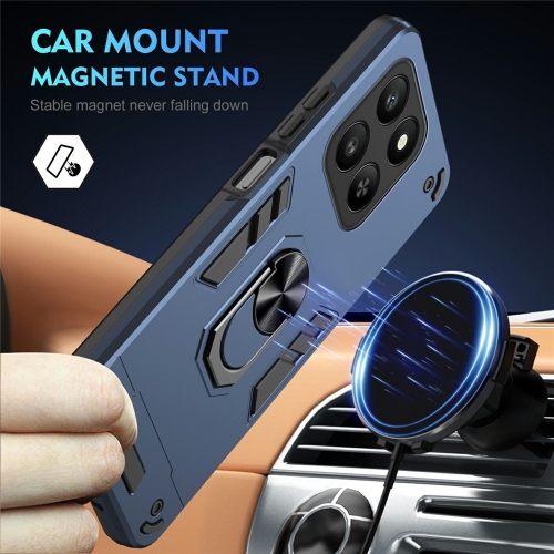 Удароустойчив гръб Ring Holder Kickstand за Honor 400 Smart 5G / X7d 4G, Син