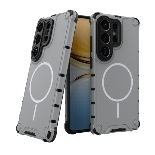 Силиконов калъф Corrugated Texture MagSF за Samsung Galaxy S26 Ultra, Сив