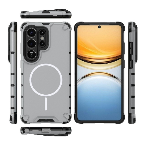 Силиконов калъф Corrugated Texture MagSF за Samsung Galaxy S26 Ultra, Сив