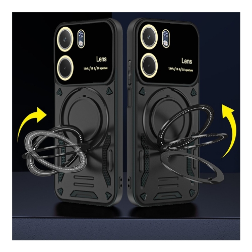 Удароустойчив калъф Rotating Magnetic Kickstand за Oppo A5x 4G / 5G, Черен