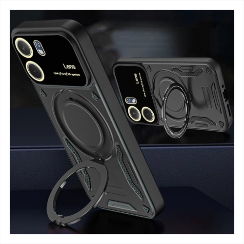 Удароустойчив калъф Rotating Magnetic Kickstand за Oppo A5x 4G / 5G, Черен