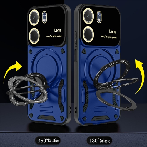 Удароустойчив калъф Rotating Magnetic Kickstand за Oppo A5x 4G / 5G, Син