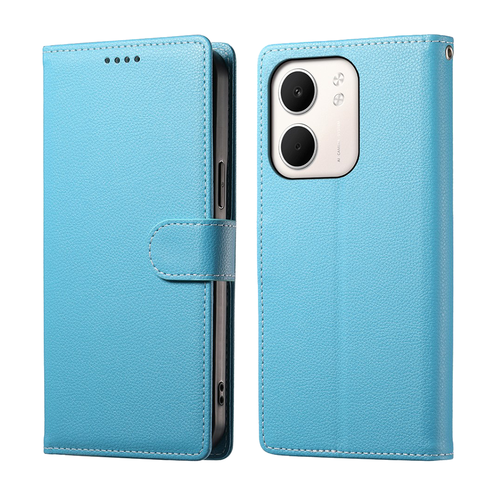 Калъф Тефтер Litchi Texture за Oppo A5x 5G / 4G, Светло син