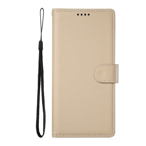 Калъф Тефтер Litchi Texture за Oppo A5x 5G / 4G, Бежов