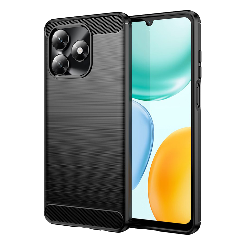 Силиконов Калъф Techsuit Carbon Fibre Brushed за Honor X5c 4G / X5c Plus 4G, Черен