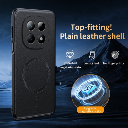 Калъф Magnetic Case Leather Coated за Xiaomi Redmi Note 15 4G, Черен
