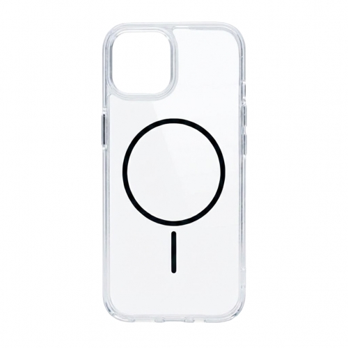 Калъф Anti Shock Thin MagSF за iPhone 15, прозрачен - черен