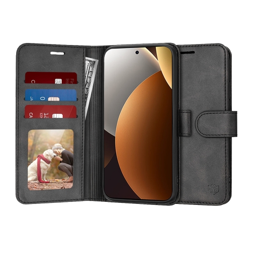 Калъф Тефтер Techsuit Leather Folio за Xiaomi Redmi Note 15 Pro 5G, Черен