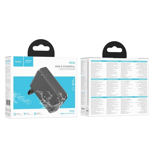Преносима колонка HOCO HC34, Wireless, Waterproof, 5W, Bluetooth 5.4, Сива