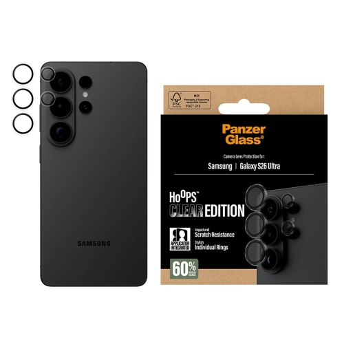 Стъклен Протектор за камера PanzerGlass Hoops Lens Protector за Samsung Galaxy S26 Ultra, прозрачен
