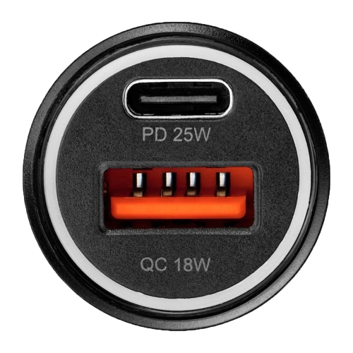 Зарядно за кола Blue Star, USB C + USB A, QC3.0, PD AFC, PPS, 25 W, черен