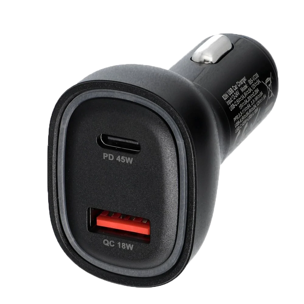 Зарядно за кола Blue Star, USB C + USB A, QC3.0, PD AFC, PPS, 63 W, черен
