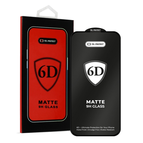 Стъклен протектор 6D Matt Pro Full Glue за Iphone 16, черен