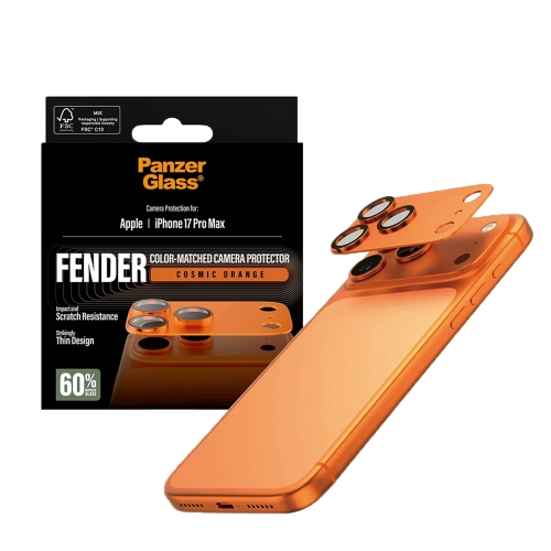 Стъклен протектор за камера PanzerGlass Hoops FENDER CLP за iPhone 17 Pro Max, оранжев