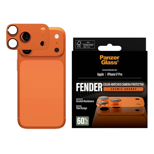 Стъклен протектор за камера PanzerGlass Hoops FENDER CLP за iPhone 17 Pro, оранжев