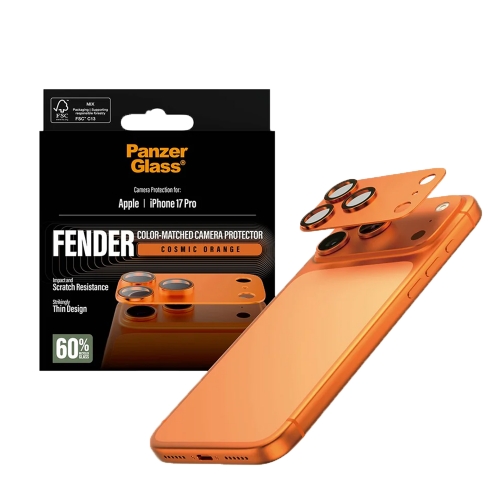 Стъклен протектор за камера PanzerGlass Hoops FENDER CLP за iPhone 17 Pro, оранжев