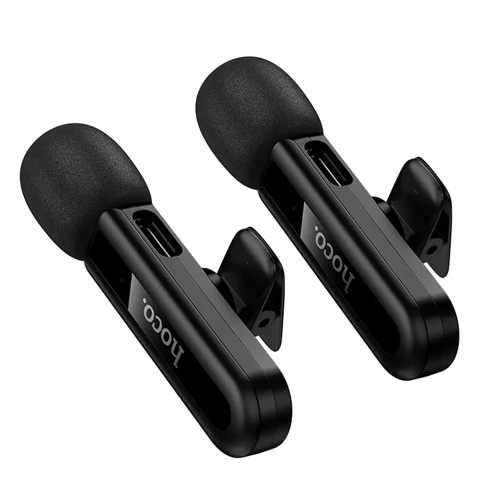 Безжични микрофони с щипка HOCO L20A, USB-C / Lightning, черен