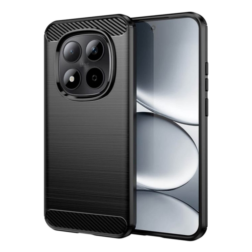 Силиконов калъф Carbon Fibre Brushed за Xiaomi Redmi Note 15 Pro 4G, черен