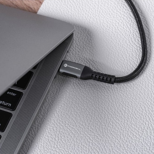 Кабел Forcell F-Energy C256, USB-A към Type- C, QC4.0 PD, 3A, 66W, 2m, черен