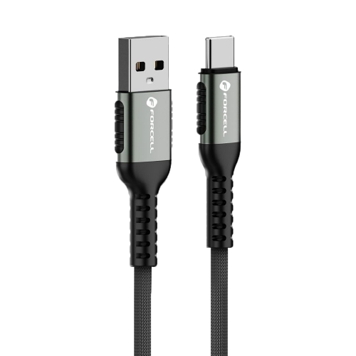 Кабел Forcell F-Energy C256, USB-A към Type-C, QC4.0 PD, 3A, 66W, 3m, черен