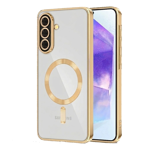 Силиконов калъф TECH-PROTECT Magflex MagSafe за Samsung Galaxy A57 5G, прозрачен - златист
