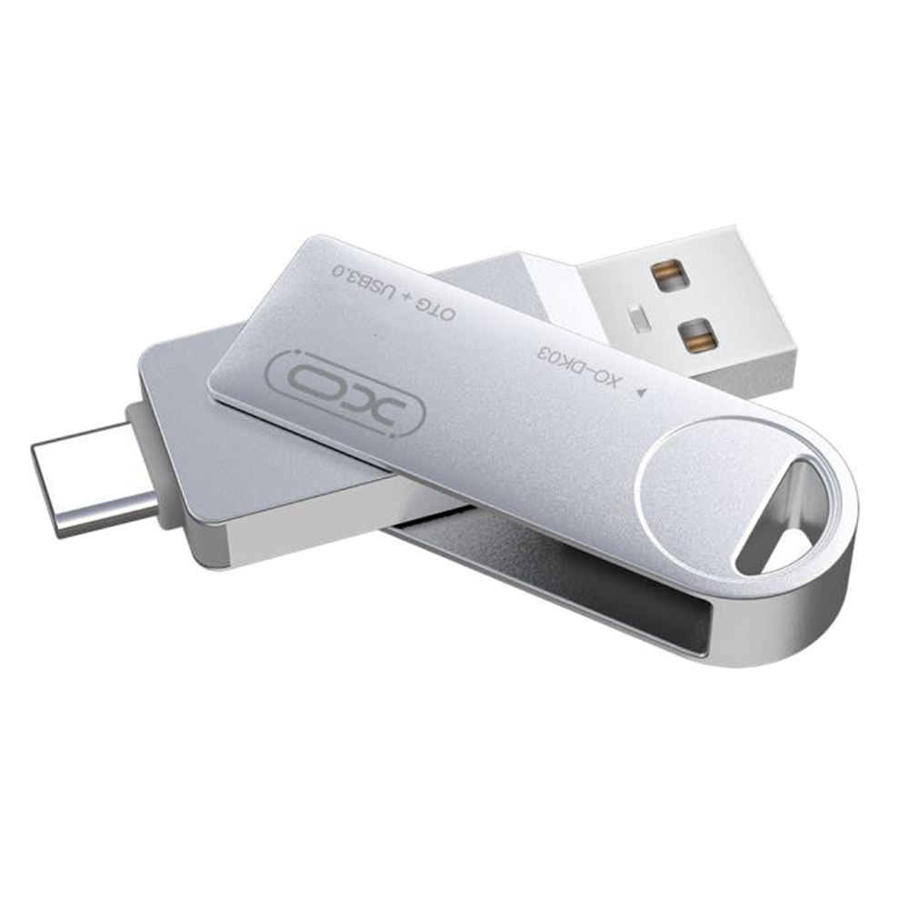 Флаш памет Flash 32GB OTG XO, DK03, USB 3.0 +Type-C Rotating, сребро