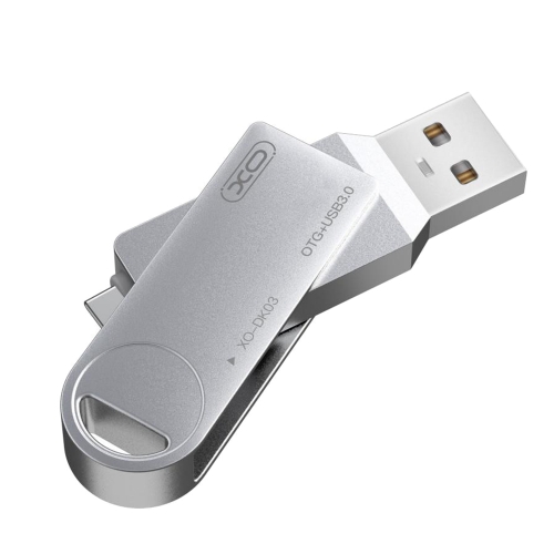 Флаш памет Flash 32GB OTG XO, DK03, USB 3.0 +Type-C Rotating, сребро