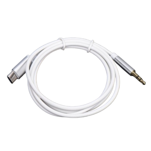 Аудио кабел AUX Type-C към 3,5 mm, бял