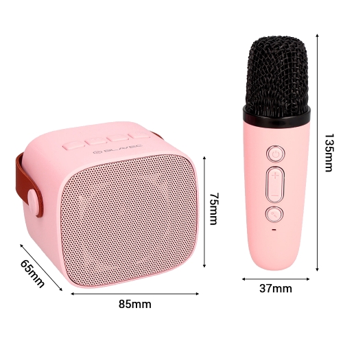 Преносима колонка Blavec Bluetooth WS-07 Karaoke Party ,5W, 2 microfone, розов