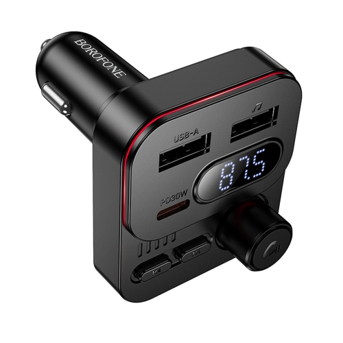 Трансмитер Borofone FM Transmitter ,BC61, Ocean, 2xUSB+Type C, PD, 45W, черен