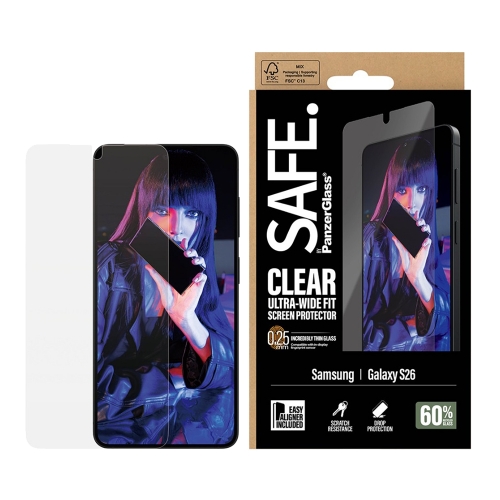 Стъклен протектор SAFE за Samsung Galaxy S26, UWF, прозрачен