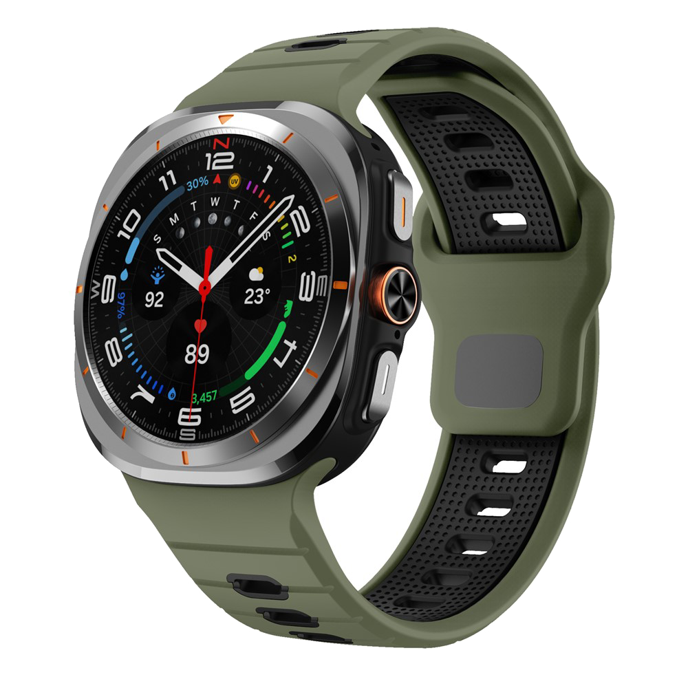 Силиконова каишка Band за Samsung Galaxy Watch Ultra 47mm, зелен-черен