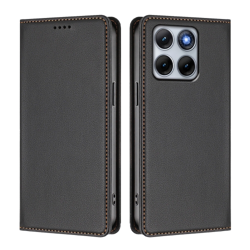 Калъф тефтер Leather Wallet Stand за Motorola Edge 70 Fusion+ 5G / Edge 70 Fusion 5G, черен