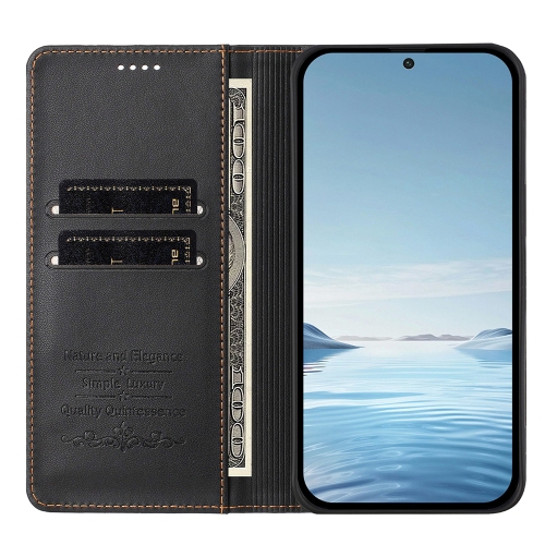 Калъф тефтер Leather Wallet Stand за Motorola Edge 70 Fusion+ 5G / Edge 70 Fusion 5G, черен