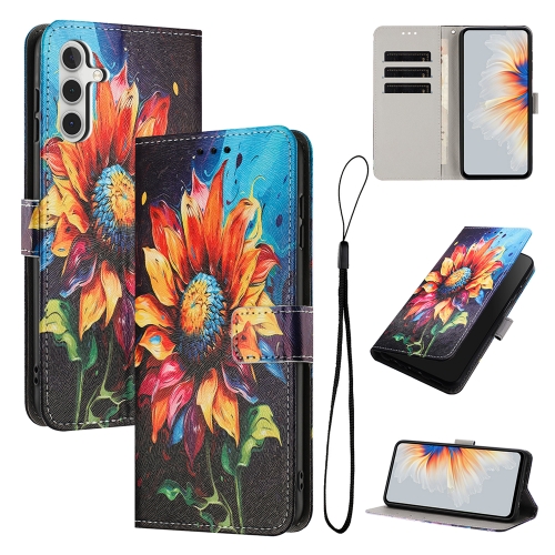 Калъф тефтер Pattern Printing за Samsung Galaxy A57 5G, слънчоглед