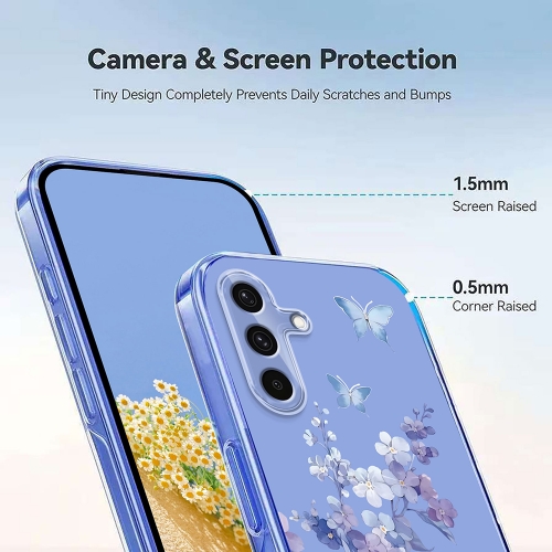 Силиконов калъф Pattern Printing за Samsung Galaxy A57 5G, лилаво цвете