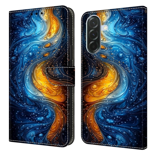 Калъф тефтер Pattern Printing за Samsung Galaxy A57 5G, черен-син