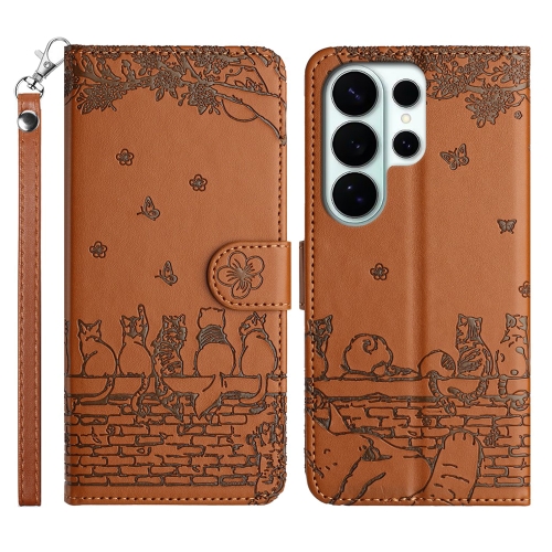 Калъф тефтер Wrist Strap за Samsung Galaxy S26 Ultra, кафяв