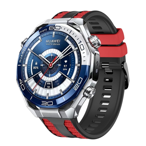Силиконова каишка 22mm за Huawei Watch GT 6/6 Pro/5/5 Pro 46mm, червен-черен